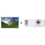 Pachet videoproiectie cu Videoproiector VIEWSONIC PA503S, SVGA 800 x 600 si Ecran manual, perete/tavan, 160 x 120, 4:3