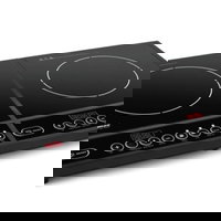 Plita cu inductie dubla Esperanza EKH008 2x2000W 270 4 functii Placa de cristal Negru