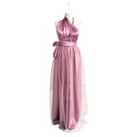 Rochie versatila din satin cu tulle si talie elastica, roz - ACD1022