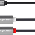 Mufă Kruger&Matz 3,5 mm - RCA (Cinch) x2 cablu 1m argintiu (KM1218), Kruger&Matz