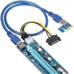 Placa Riser Card mining Bitcoin PCI V006C compatibil PCI-E Express 1X-16X cablu USB 3.0