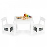 Set de masa cu doua scaune pentru copii Ecotoys FH-KR200010, Ecotoys