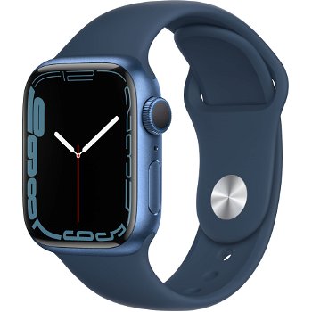 Apple Watch 7 GPS, 41mm Blue Aluminium Case, Abyss Blue Sport Band