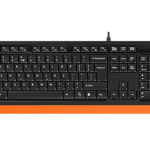 tastatura cu fir a4tech fk10, 104 taste, usb, portocaliu, A4TECH