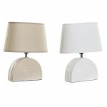Lampă de masă DKD Home Decor Ceramică Bej Poliester Alb (2 pcs) (20 x 20 x 28 cm), DKD Home Decor