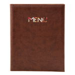 Mapa meniu A4+  Softleather  piele PU interior/exterior  lavabila  maro, UNIKA