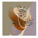 Tablou Boho minimalism frunze forme abstracte, maro 1330 - Material produs:: Poster pe hartie FARA RAMA, Dimensiunea:: 80x80 cm, 