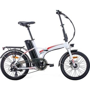 Bicicleta asistata electric pliabila MYRIA City Traveller MC3, roata 20", motor 250W, viteza max 24.9 Km/h, negru-alb