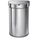 Simplehuman SEMI-ROUND 45L - silver - Coș de gunoi fără contact, Simplehuman