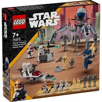 LEGO Star Wars: Pachet de lupta clone Trooper si Droid 75372, 7 ani+, 215 piese