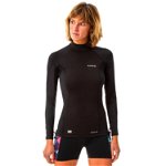 Bluză surf anti-UV UPF50+ Negru Damă, OLAIAN