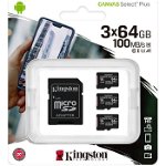 Card memorie Kingston Canvas Select Plus, 64GB, 100MB/s, Cu adaptor, clasa U1 A1 V10