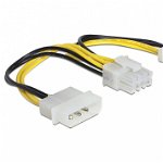 Cablu alimentare EPS 8 pini la 2 x Molex T-T 30cm, Delock 85453, Delock