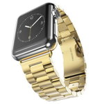 Curea Ceas Upzz Techsuit W036, Compatibila Cu Apple Watch 1 / 2 / 3 / 4 / 5 / 6 / 7 / SE - 42/45mm, Metalic, Gold, Upzz
