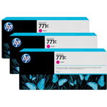 HP Pachet cu 3 cartuşe de cerneală DesignJet 771C Magenta B6Y33A, HP