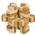 Joc logic iq din lemn bambus in cutie metalica construction, Fridolin
