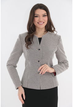 Sacou din brocard cu model discret cu romburi bordo, 