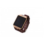Ceas Smartwatch KMAX S1, ceas cu functie telefon, SIM card, MicroSD, Camera foto/video, display 1.54", Gold
