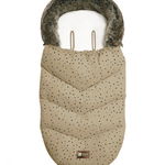 Sac de iarna Kikkaboo pentru carucior 95x45 cm Luxury Fur Dots Beige, KikkaBoo