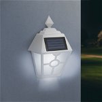 Lampa solara LED, alb, alb rece, 14 x 6,2 x 19 cm