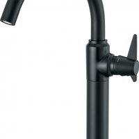 Baterie pentru lavoar, pipa pivotanta, negru, Deante Temisto, Deante