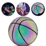 Minge de baschet Reflectorizanta Holografica, 24 cm, Star Ball, Multicolor, 