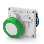 Priza interblocabila\n16A 3P+E 10h >50V 100-300Hz 136X125MM terminal cu surub Cu interblocaj mecanic, Scame