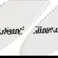 Capac de toaleta cu sistem automat de coborare, Wenko, Easy-Close Have a break, 38 x 45 cm, duroplast, alb/negru