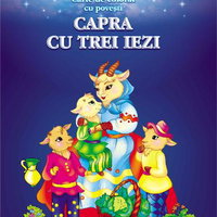 Capra cu trei iezi - carte de colorat cu povesti (format A4)