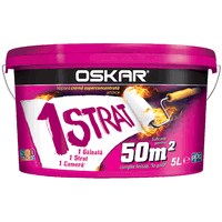 Vopsea lavabila alba Oskar Crema, de interior, 5 L, aspect mat, 1 strat