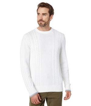 Imbracaminte Barbati Vince Cotton Cable Crew Off-White, Vince