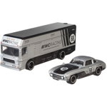 Camion Hot Wheels by Mattel Car Culture Euro Hauler cu masina Mercedes-Benz 300 SL, Hot Wheels