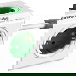 Prelungitor PowerCube Allocacoc 1402GN Extended, USB, 1.5m, Verde