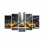 Tablou MDF ( 5 buc ) New York Taxi, Multicolor, 60x110 cm, Charm