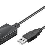 Cablu USB Goobay USB-A - USB-A 5 m negru (68876)