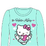 Bluza turcoaz, Hello Kitty, cu inimioare
