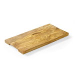 Tocator dreptunghiular cu manere canelate, Hendi, lemn de maslin, 300x150x(H)18 mm, HENDI