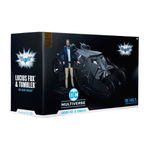 Set Figurina Articulata si Vehicul DC Multiverse Tumbler with Lucius Fox (The Dark Knight) (Gold Label), McFarlane Toys