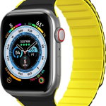 Curea DUXDUCIS Dux Ducis (versiunea LD) Apple Watch 4/5/6/7/SE/8 40/41mm negru și galben, DUXDUCIS