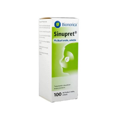 Sinupret picaturi orale solutie, 100ml, Bionorica, BIONORICA ARZNEIMITTEL GMBH GERMANIA