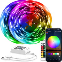 Banda LED RGB ZAFIT, 10 metri, Exterior Interior IP65, Wi-Fi, aplicatie telefon, telecomanda, mod muzica, timer, microfon, intensitate lumina reglabila - Copie, ZAFIT