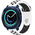 Curea ceas Smartwatch Samsung Galaxy Watch 4, Watch 4 Classic, Gear S2, iUni 20 mm Silicon Sport White-Black