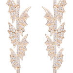 Bijuterii Femei Eye Candy Los Angeles Flying Bat CZ Crystal Drop Earrings GOLD