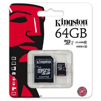 Micro SDXC 64GB Clasa 10, UHS-I, ver G2, Kingston