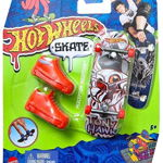 Set mini placa skateboard cu pantofi, Hot Wheels, Tony Hawk, Perception Deception, HNG41, Hot Wheels