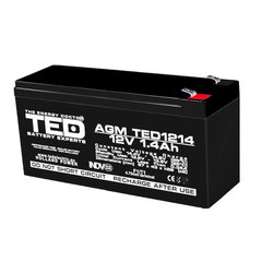 Ted Electric Acumulator AGM VRLA 12V 1,4A dimensiuni 97mm x 47mm x h 50mm F1 TED Battery Expert Holland TED002716 (20)
