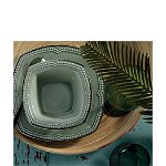 Set 24 piese pentru cina Kutahya Porselen, 710KTP2891, 26 x 26 x 2 cm, portelan, Verde