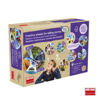 Joc educativ pentru dezvoltarea imaginatiei si vocabularului Rulete creative cu povesti, Akros Educational