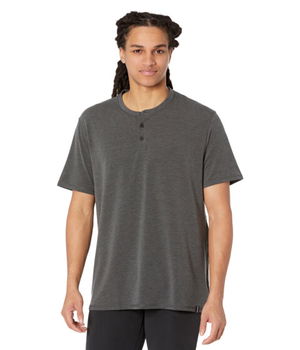 Imbracaminte Barbati Fourlaps Short Sleeve Radius Henley Black Heather, Fourlaps
