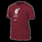 Nike, Tricou de bumbac pentru fotbal FC Liverpool, Alb/Rosu inchis